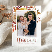 Rustic Autumn Foliage Thanksgiving Photo Feestdagenkaart