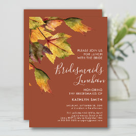 Rustic Autumn Foliage Wedding Bridesmaids Luncheon Kaart