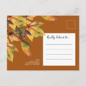 Rustic Autumn Foliage Wedding Bridesmaids Luncheon Uitnodiging Briefkaart (Achterkant)