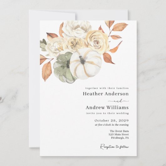 Rustic Autumn Foliage Wedding Kaart (Voorkant)