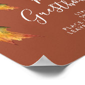 Rustic Autumn Foliage Wedding Photo Guestbook Poster (Hoek)