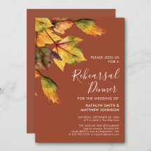 Rustic Autumn Foliage Wedding Rehearsal Dinner