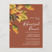 Rustic Autumn Foliage Wedding Rehearsal Dinner Uitnodiging Briefkaart (Voorkant)