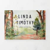 Rustic Autumn Forest | Boho Wedding Drieluik Uitnodiging (Cover)