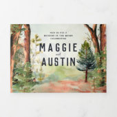 Rustic Autumn Forest | Boho Wedding Drieluik Uitnodiging (Cover)