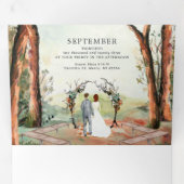 Rustic Autumn Forest | Boho Wedding Drieluik Uitnodiging (Binnenzijde eerst)