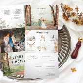 Rustic Autumn Forest | Boho Wedding Drieluik Uitnodiging