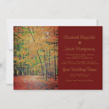 Rustic Autumn Forest Burgundy & Gold Wedding