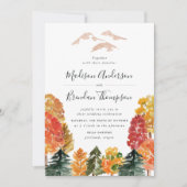 Rustic Autumn Forest Fall Wedding Kaart (Voorkant)