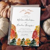 Rustic Autumn Forest Fall Wedding Kaart