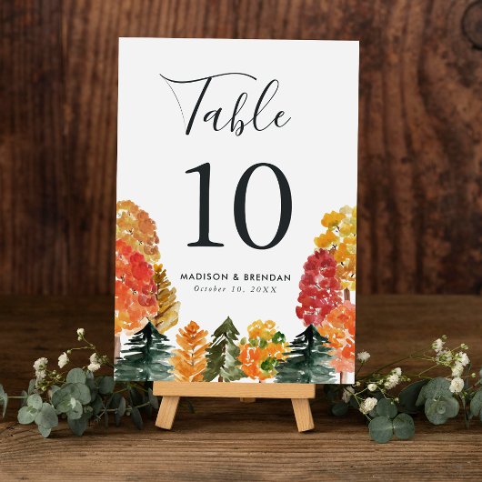 Rustic Autumn Forest Fall Wedding Kaart