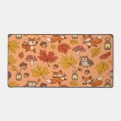 Rustic Autumn Forest Mushrooms Woodland Animal Bureaumat (Voorkant)