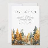 Rustic Autumn Forest Photo QR Code Wedding Save The Date (Voorkant)