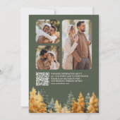Rustic Autumn Forest Photo QR Code Wedding Save The Date (Achterkant)