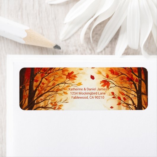 Rustic Autumn Forest Pumpkin Wedding Etiket (Insitu)