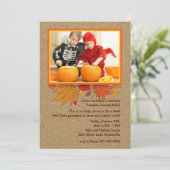 Rustic Autumn Foto Halloween Uitnodiging (Staand voorkant)