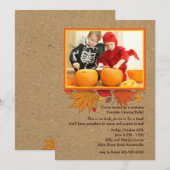 Rustic Autumn Foto Halloween Uitnodiging (Voorkant / Achterkant)