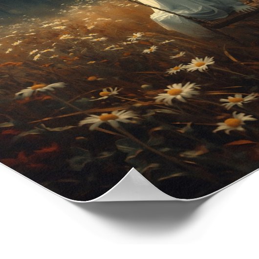 Rustic Autumn Ghost op Swing Spooky Halloween Poster (Hoek)