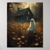 Rustic Autumn Ghost op Swing Spooky Halloween Poster (Voorkant)