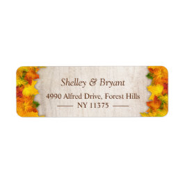 Rustic Autumn Gold Oranje tapijten Etiket