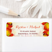 Rustic Autumn Gold Red Fall Leaves Etiket (Insitu)