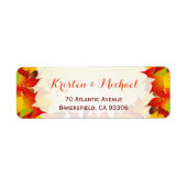 Rustic Autumn Gold Red Fall Leaves Etiket (Voorkant)