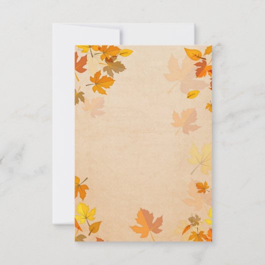 Rustic Autumn Golden Maple Leaves Herfst RSVP (Achterkant)
