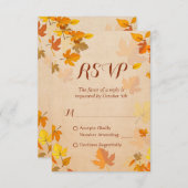 Rustic Autumn Golden Maple Leaves Herfst RSVP (Voorkant / Achterkant)