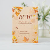 Rustic Autumn Golden Maple Leaves Herfst RSVP Kaartje (Staand voorkant)