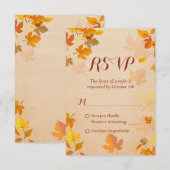 Rustic Autumn Golden Maple Leaves Herfst RSVP Kaartje (Voorkant / Achterkant)