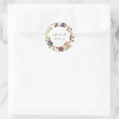 Rustic Autumn Greenery Monogram Ronde Sticker (Tas)