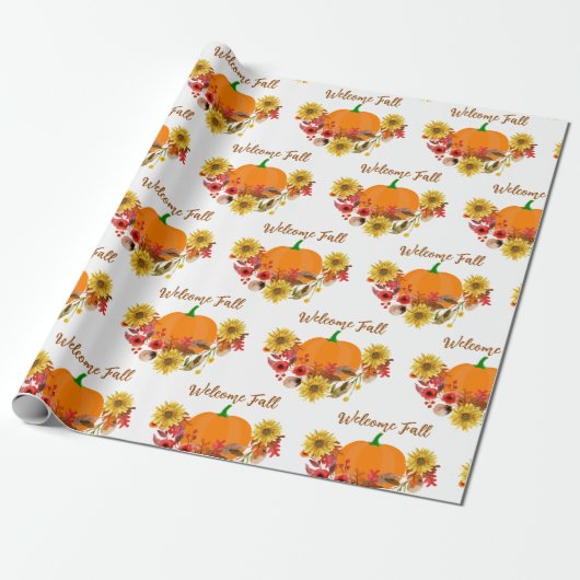 Rustic Autumn Harvest / Welcome Herfst Craft Cadeaupapier (Uitgerold)