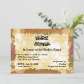 Rustic Autumn Hearts en Lijst Afbeelding Vrijgezel Kaart (Staand voorkant)