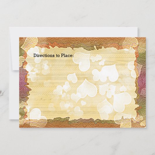 Rustic Autumn Hearts en Lijst Afbeelding Vrijgezel Kaart (Achterkant)