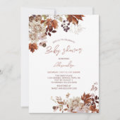 Rustic Autumn Herfst Floral Baby shower Kaart (Voorkant)
