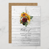 Rustic Autumn - Herfst Floral country Barn Wedding Kaart (Voorkant / Achterkant)
