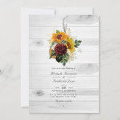 Rustic Autumn Herfst Floral Country QR Weddenschap Kaart (Voorkant)