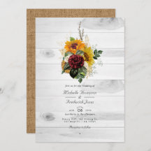 Rustic Autumn Herfst Floral Country QR Weddenschap