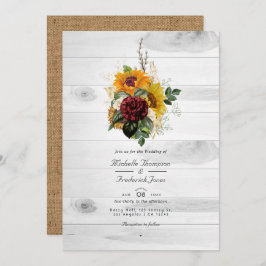 Rustic Autumn Herfst Floral Country QR Weddenschap Kaart