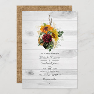 Rustic Autumn Herfst Floral Country QR Weddenschap Kaart