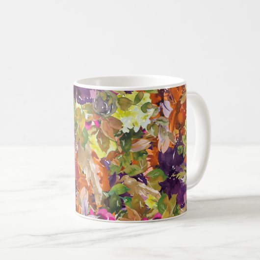 Rustic Autumn Herfst Floral Pattern Koffiemok (Voorkant rechts)