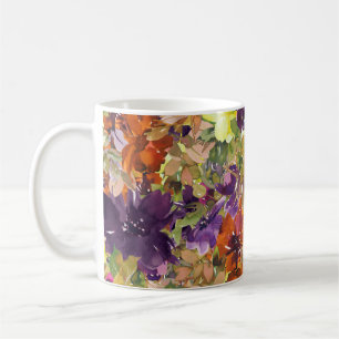 Rustic Autumn Herfst Floral Pattern Koffiemok