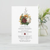 Rustic Autumn - Herfst Floral repesal Dinner Kaart (Staand voorkant)