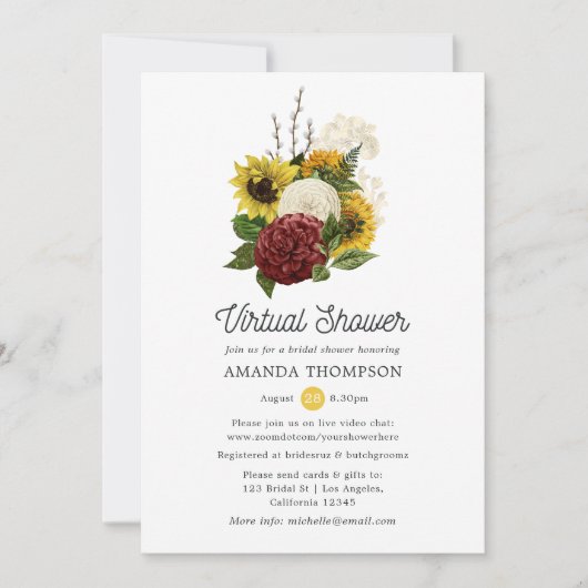 Rustic Autumn - Herfst Floral Virtual Vrijgezellen Kaart (Voorkant)