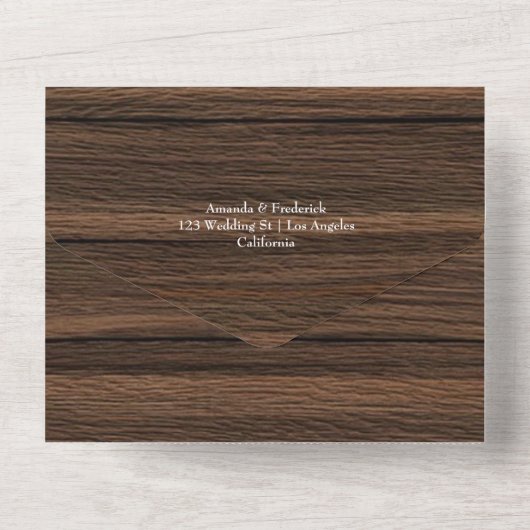 Rustic Autumn - Herfst Floral Wedding All In One Uitnodiging (Achterkant)