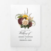 Rustic Autumn - Herfst Floral Wedding Drieluik Uitnodiging (Cover)