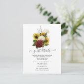Rustic Autumn - Herfst Floral Wedding Guest - Gege Informatiekaartje (Staand voorkant)