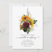 Rustic Autumn - Herfst Floral Wedding Kaart (Voorkant)