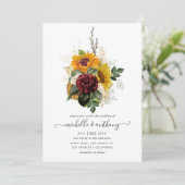 Rustic Autumn - Herfst Floral Wedding Kaart (Staand voorkant)