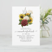 Rustic Autumn Herfst Floral Wedding Rehearsal Dinn Kaart (Staand voorkant)